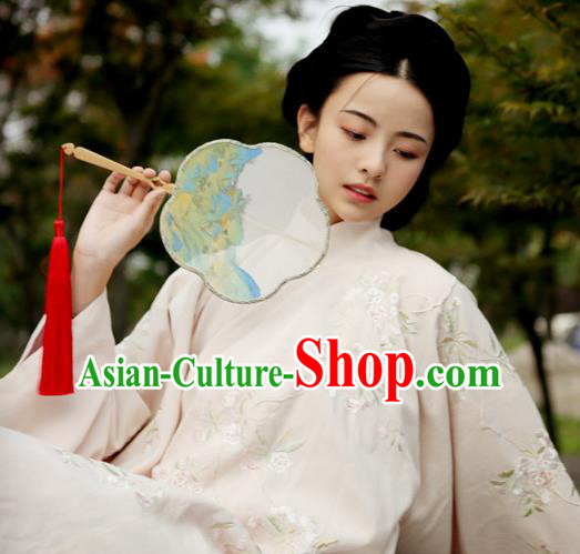 Chinese Classical Landscape Painting Silk Fans Handmade Fan Ancient Ming Dynasty Princess Hanfu Palace Fan