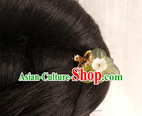 Chinese Ancient Royal Princess Hairpins Hair Accessories Handmade Ming Dynasty Hanfu Jade Bougainvillea Hair Stick