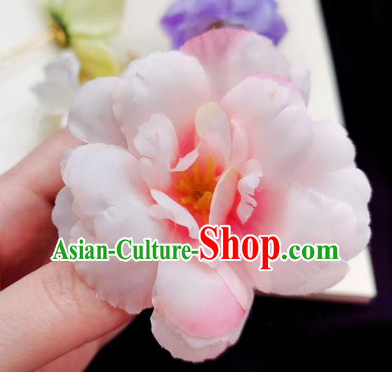 Chinese Tang Dynasty Pink Camellia Hair Stick Handmade Hair Accessories Hanfu Ancient Princess Hairpins