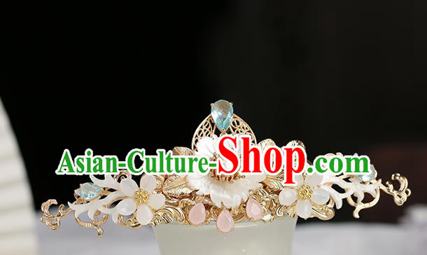 Chinese Classical Palace Shell Hair Crown Handmade Hanfu Hair Accessories Ancient Ming Dynasty Princess Plum Blossom Hairpins