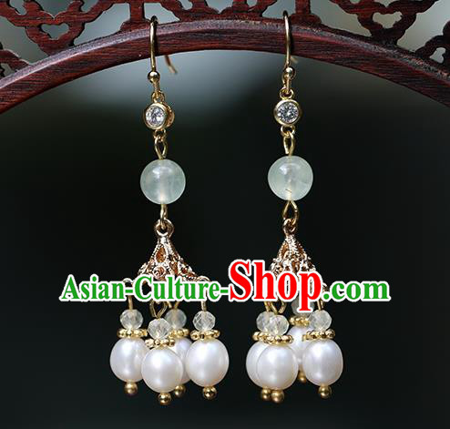 Chinese Handmade Grape Earrings Classical Ear Accessories Hanfu Qing Dynasty Princess Beads Eardrop