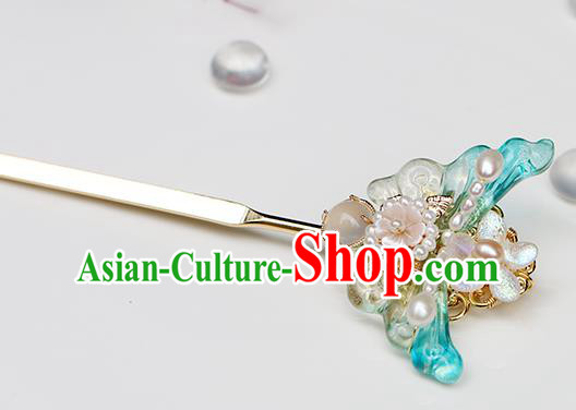 Chinese Classical Palace Butterfly Hair Stick Handmade Hanfu Hair Accessories Ancient Ming Dynasty Empress Hairpins Pearls Hair Clip