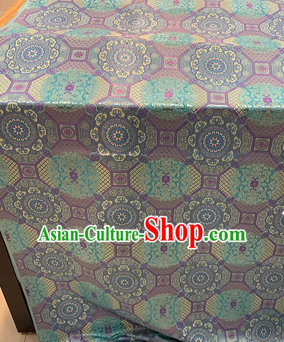 Chinese Traditional Eight Treasures Lotus Pattern Silk Fabric Brocade Drapery Mongolian Robe Damask Material