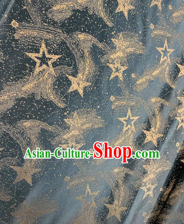 Chinese Traditional Shooting Star Pattern Gray Silk Fabric Tang Suit Damask Material Brocade Drapery