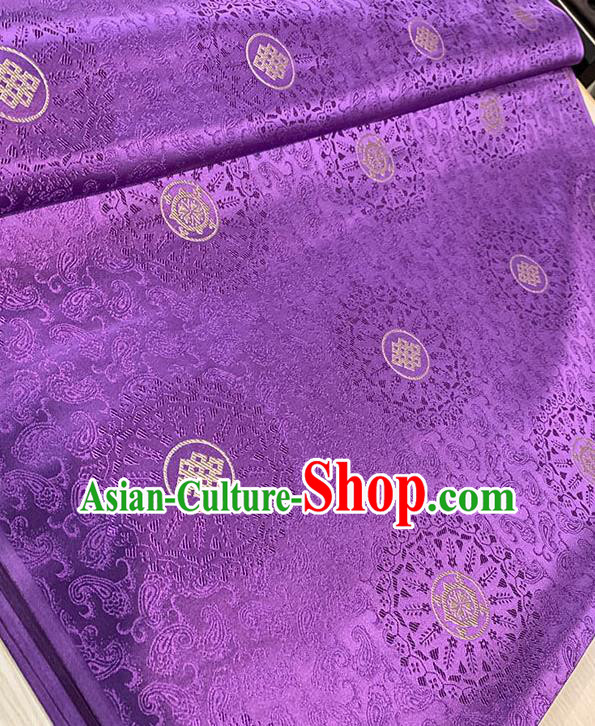 Chinese Traditional Fireworks Pattern Silk Fabric Tang Suit Damask Material Purple Brocade Drapery