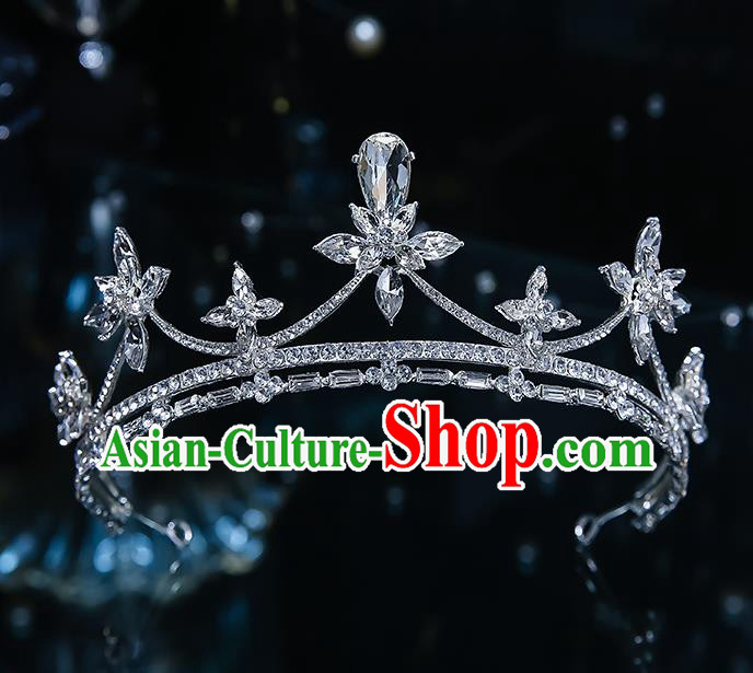 Handmade Baroque Royal Crown Classical Jewelry Accessories European Princess Wedding Bride Crystal Hair Accessories