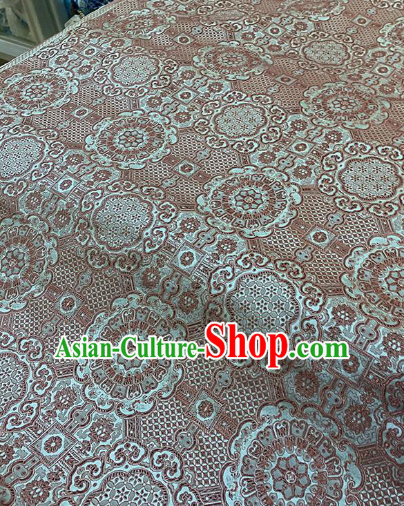 Chinese Traditional Auspicious Pattern Silk Fabric Brown Brocade Damask Mongolian Robe Drapery Material