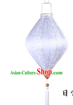 Chinese Traditional Bamboo Plum Pattern White Silk Lanterns Handmade Hanging Lantern New Year Palace Lamp