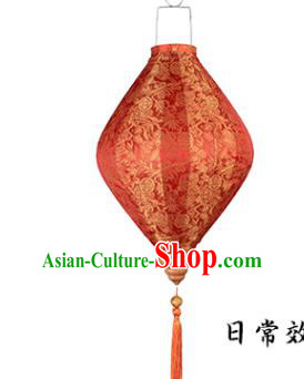 Chinese Traditional Bamboo Plum Pattern Orange Silk Lanterns Handmade Hanging Lantern New Year Palace Lamp