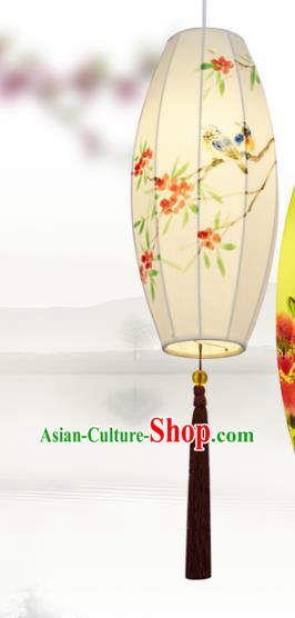 Chinese Traditional Painting Plum White Lanterns Handmade Hanging Lantern New Year Classical Palace Lamp