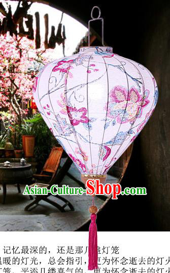 Chinese Traditional Ink Painting Hydrangea Palace Lanterns Handmade Hanging Lantern Classical Festive New Year Lamp