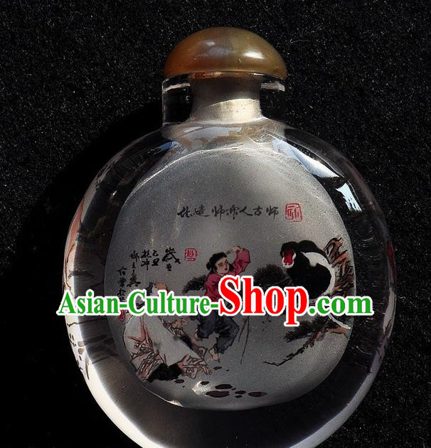 Chinese Handmade Snuff Bottle Traditional Inside Painting Monkey Snuff Bottles Artware