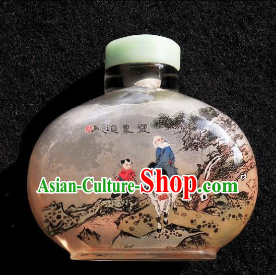 Chinese Handmade Snuff Bottle Traditional Inside Painting Eight Immortals Snuff Bottles Artware