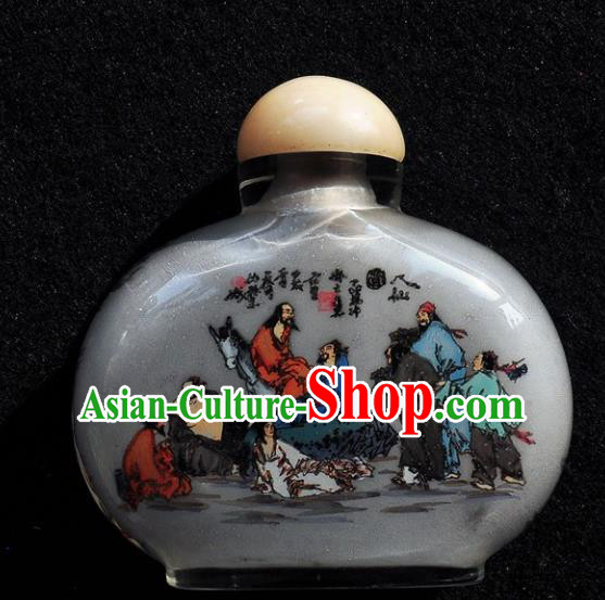 Chinese Handmade Snuff Bottle Traditional Inside Painting Seven Intellectuals in Bamboo Forest Snuff Bottles Artware