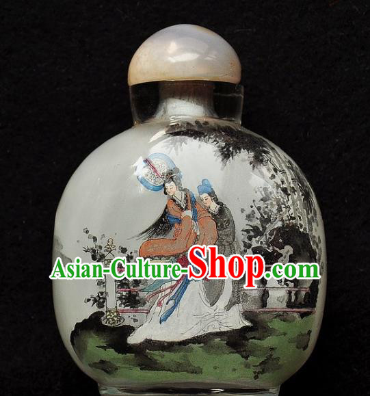 Chinese Handmade Snuff Bottle Traditional Inside Painting Court Woman Snuff Bottles Artware