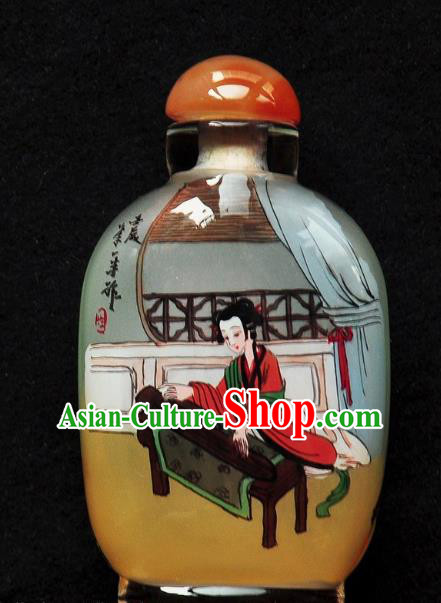Chinese Handmade Snuff Bottle Traditional Inside Painting Young Lady Snuff Bottles Artware