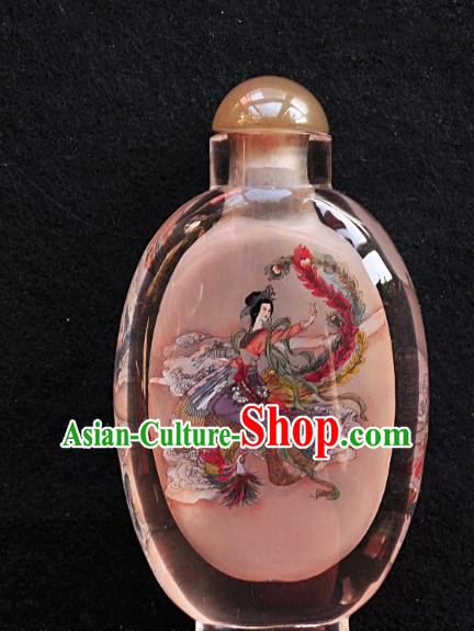 Chinese Handmade Snuff Bottle Traditional Inside Painting Phoenix Goddess Snuff Bottles Artware