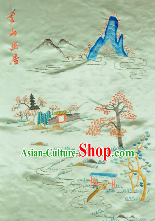 Traditional Chinese Embroidered Mountain Perch Decorative Painting Hand Embroidery Silk Picture Craft