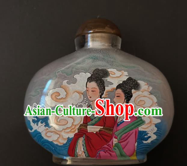 Chinese Handmade Palace Lady Snuff Bottle Craft Traditional Inside Painting Young Beauty Snuff Bottles Artware