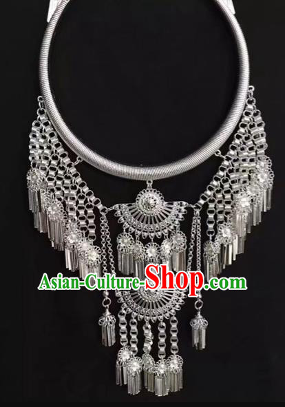 Handmade Women Jewelry Chinese Yunnan Miao Minority Silver Necklace Accessories National Necklet