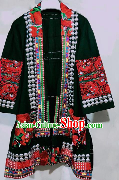 Chinese Miao Ethnic Men Embroidered Coat Costumes Quality Miao Nationality Folk Dance Clothing