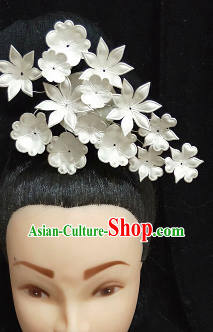 China Miao Nationality Argent Flowers Hairpin Handmade Ethnic Minority Hair Accessories Bride Hair Stick