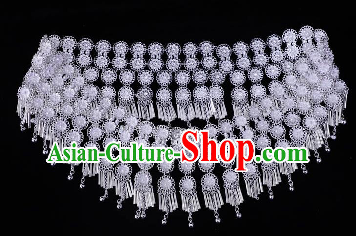 China Traditional Miao Silver Waist Accessories Yunnan Miao Ethnic Jewelry Belt