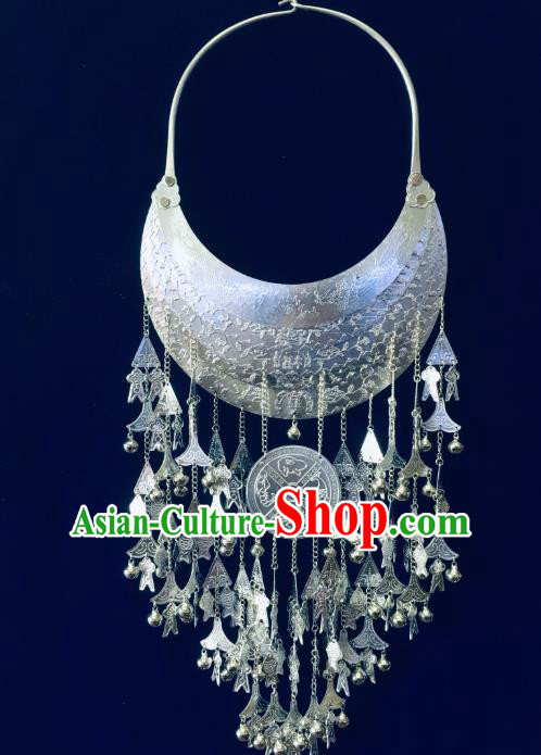 China Hainan Li Ethnic Argent Necklace Traditional Minority Folk Dance Jewelry Accessories