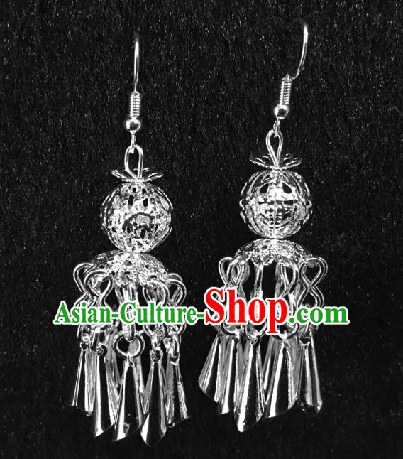 China Traditional Ethnic Stage Performance Earrings Minority Nationality Women Ear Accessories