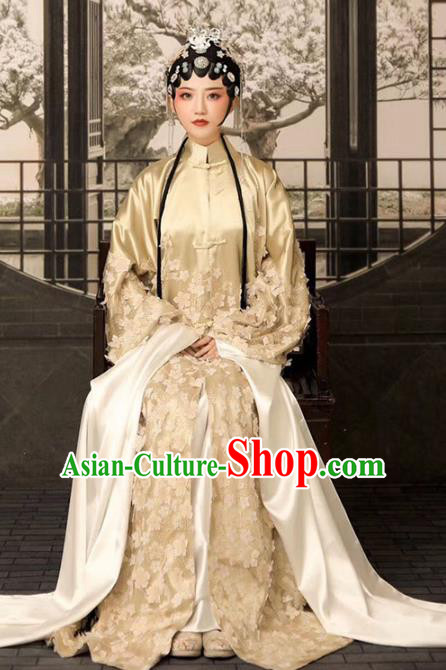 Chinese Beijing Opera Costumes Embroidered Dress Traditional Ancient Noble Lady Clothing and Headwear