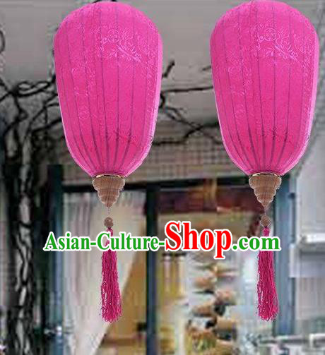 Handmade Chinese Decoration Palace Lanterns Traditional New Year Rosy Satin Lantern Classical Festival Wax Gourd Lamp