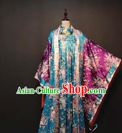 Traditional Stage Performance Costume Tang Dynasty Clothing Ancient Court Women Printing Dress