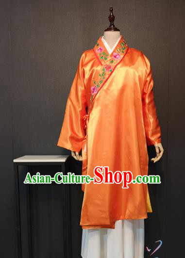 China Traditional Ming Dynasty Maid Lady Costume Orange Dress and Skirt Ancient Drama The Dream of Red Mansions Hua Xiren Outfits