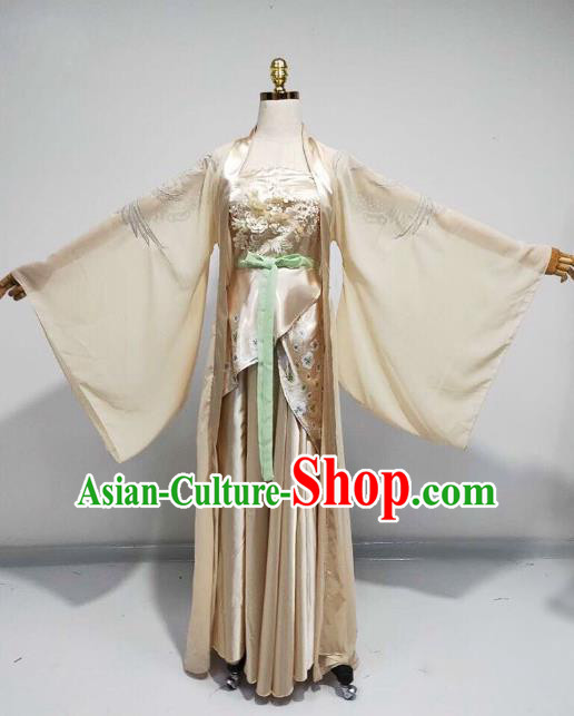 China Classical Dance Golden Dress Traditional Drama Li Bai Performance Costume Court Dance Clothing