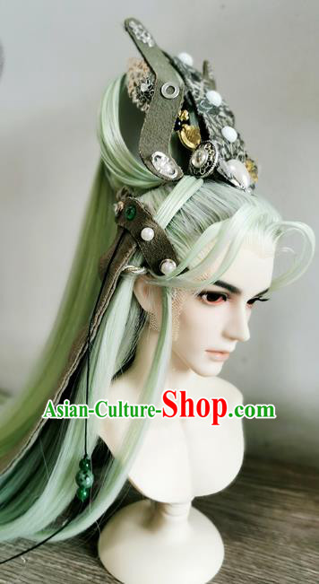 China BJD Green Wig Sheath Hair Accessories Cosplay Swordsman Wigs