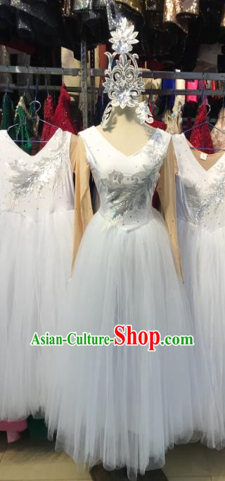 Professional Modern Dance Costume Opening Dance Stage Performance White Veil Dress Ballet Dance Clothing