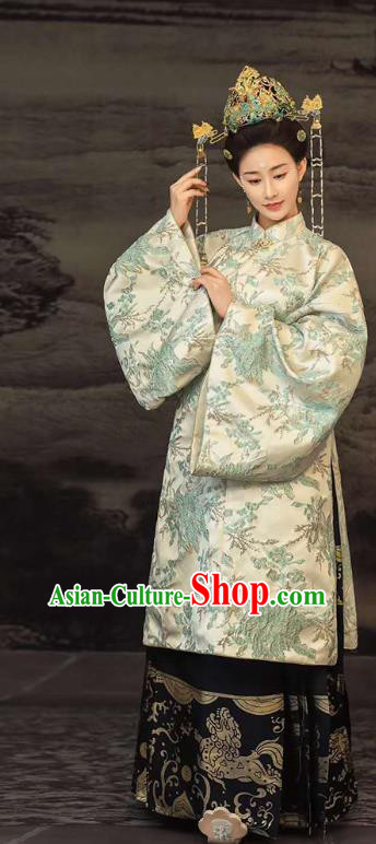 Traditional Chinese Ming Dynasty Empress Costumes Ancient Clothing Royal Countess Hanfu Apparels and Headdress