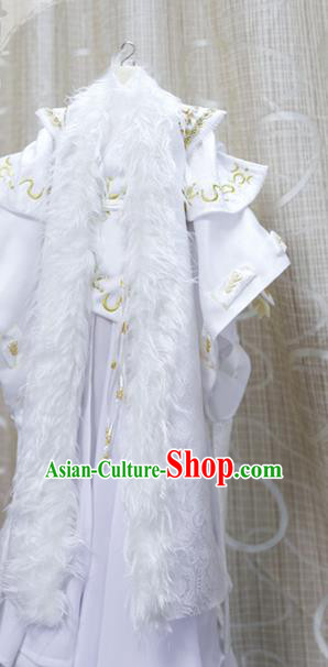 BJD Chivalrous Man Costumes Custom China Ancient Cosplay Royal Highness White Clothing