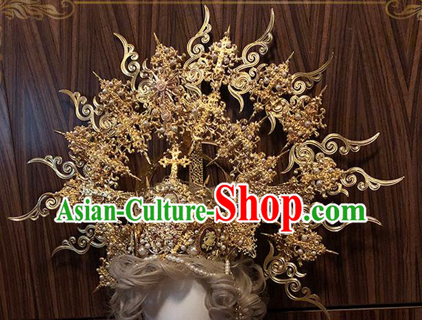 Handmade Medusa Hair Accessories Halloween Cosplay Enchantress Deluxe Golden Royal Crown