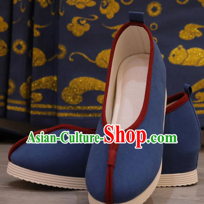 China Women Shoes Opera Shoes Princess Shoes Handmade Navy Cloth Shoes Hanfu Shoes