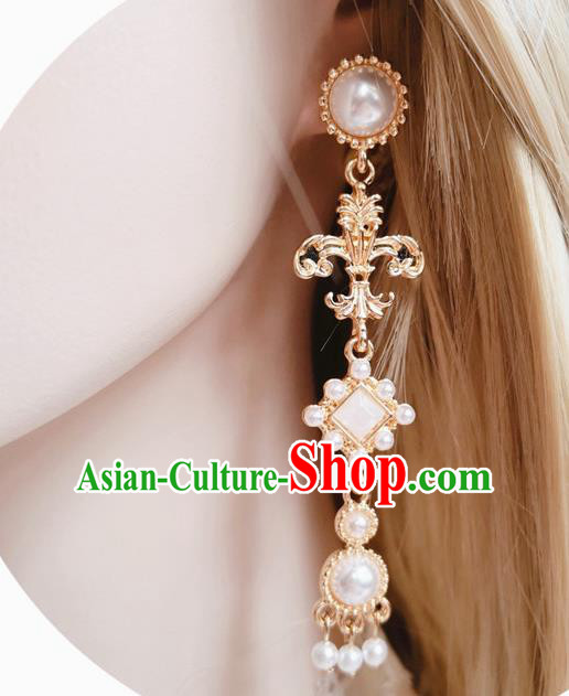 Handmade Baroque Princess Earrings Europe Renaissance Accessories Court Retro Eardrop