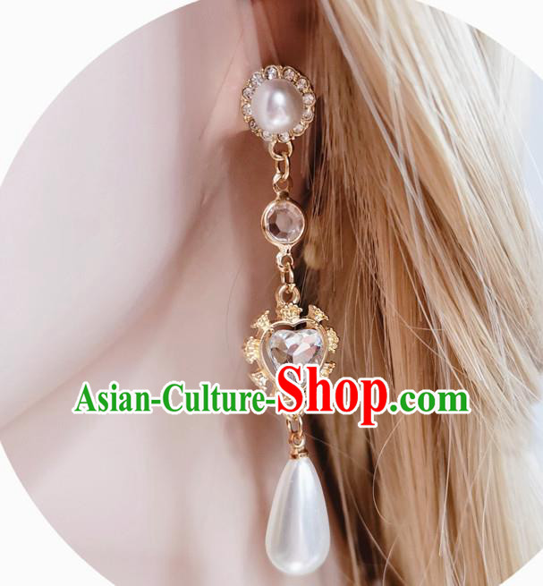 Handmade Baroque Crystal Earrings Renaissance Retro Accessories Europe Court Princess Eardrop