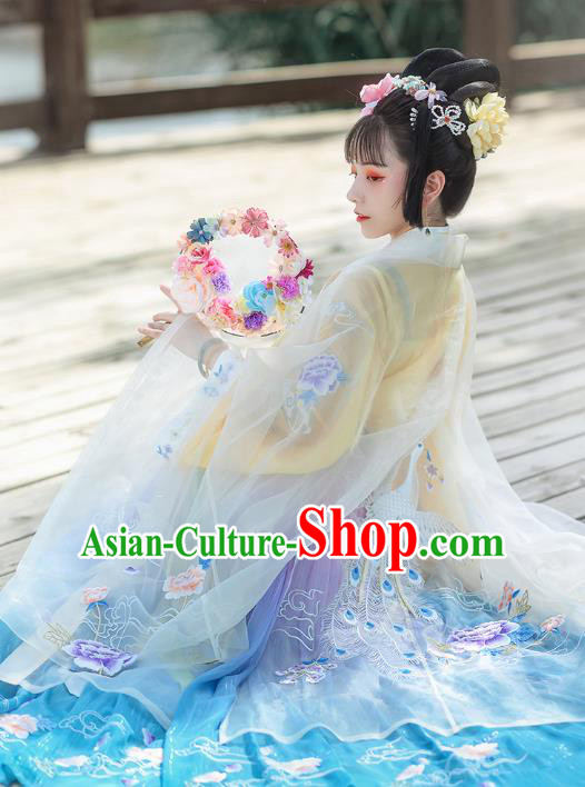 China Ancient Goddess Apparels Traditional Tang Dynasty Princess Hanfu Clothing Court Lady Costumes