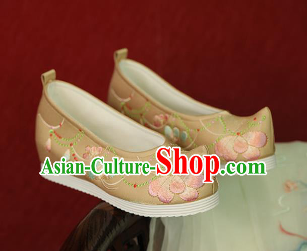 China Tang Dynasty Princess Shoes Women Shoes Handmade Hanfu Shoes Embroidered Shoes Ginger Cloth Shoes