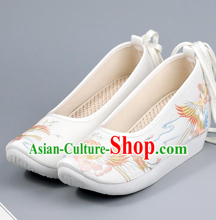 China Ming Dynasty Princess Shoes Embroidered Shoes Traditional Hanfu Shoes Court Shoes