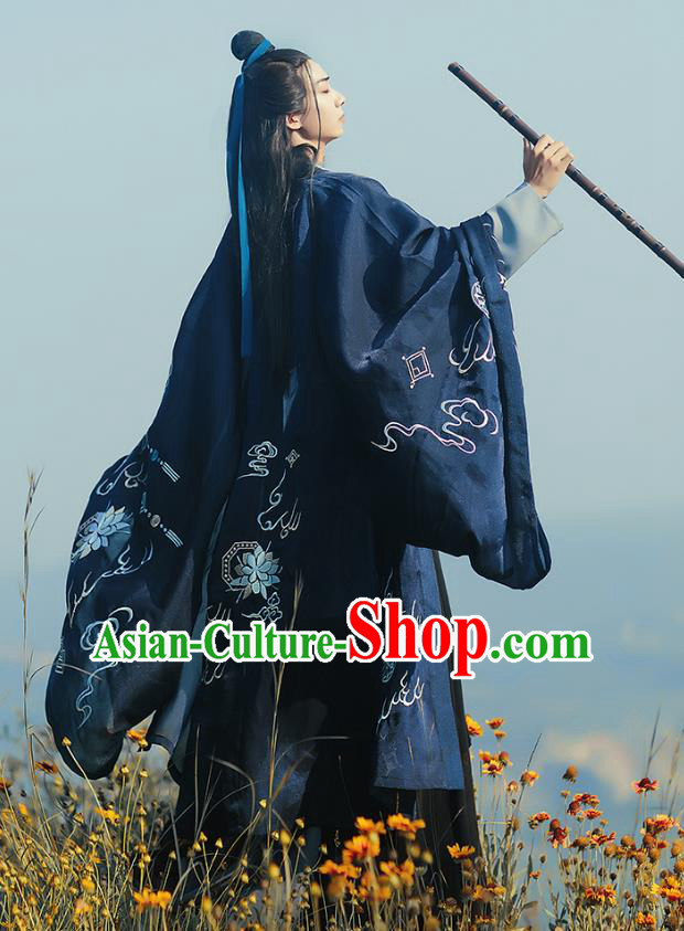 China Ancient Swordsman Apparels Traditional Jin Dynasty Chinde Hanfu Clothing for Men