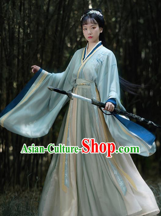 China Traditional Jin Dynasty Swordsman Hanfu Clothing Ancient Chivalrous Expert Apparels Costumes for Men for Women