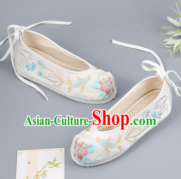 Traditional China Handmade Hanfu Shoes Princess Shoes National Shoes Embroidered Shoes Ming Dynasty Shoes