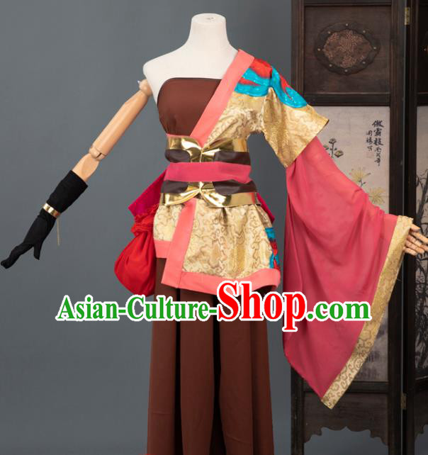 Chinese Cosplay Civilian Female Costumes Ancient Ming Dynasty Swordswoman Hanfu Apparels