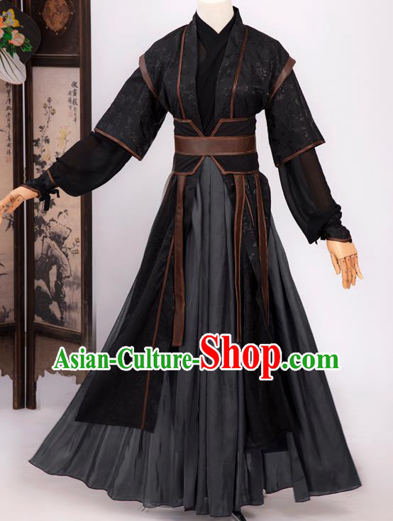 Cosplay Chinese Chivalrous Expert Costumes Ancient Swordsman Gu Changgeng Black Nocturnal Clothing